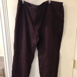 Women’s straight leg dress pants in wine color